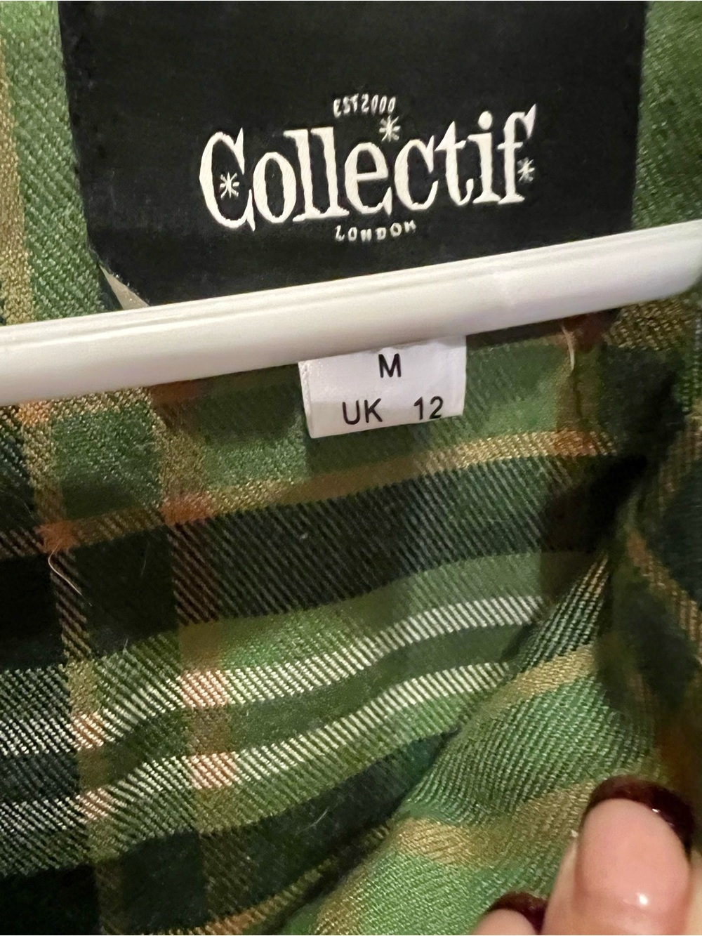 Collectif Green and Gold Plaid Pencil Dress